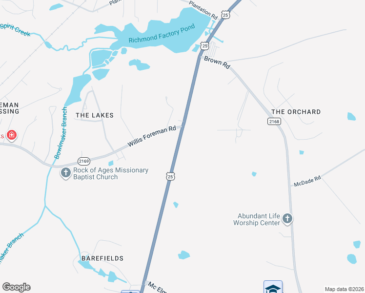 map of restaurants, bars, coffee shops, grocery stores, and more near 2200 Willis Foreman Road in Hephzibah
