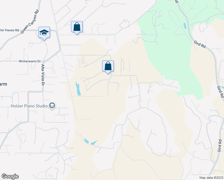 map of restaurants, bars, coffee shops, grocery stores, and more near 2860 Via Rancheros Way in Fallbrook