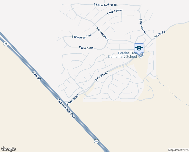 map of restaurants, bars, coffee shops, grocery stores, and more near 8198 South Bull Dog Court in Gold Canyon
