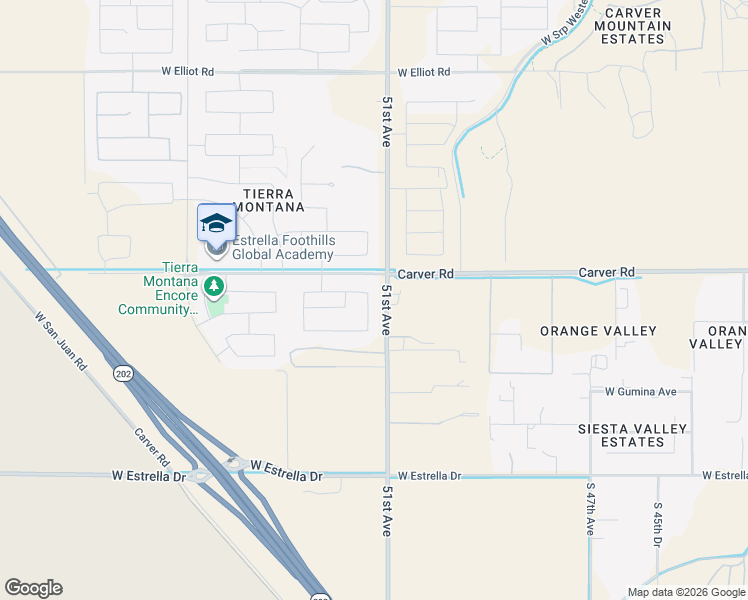 map of restaurants, bars, coffee shops, grocery stores, and more near 5124 West Carver Road in Phoenix