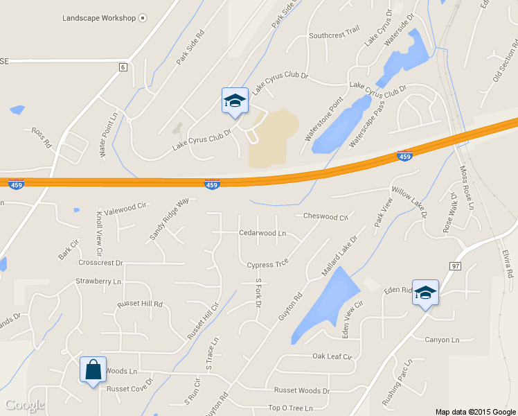 map of restaurants, bars, coffee shops, grocery stores, and more near 5900 Peachwood Circle in Hoover