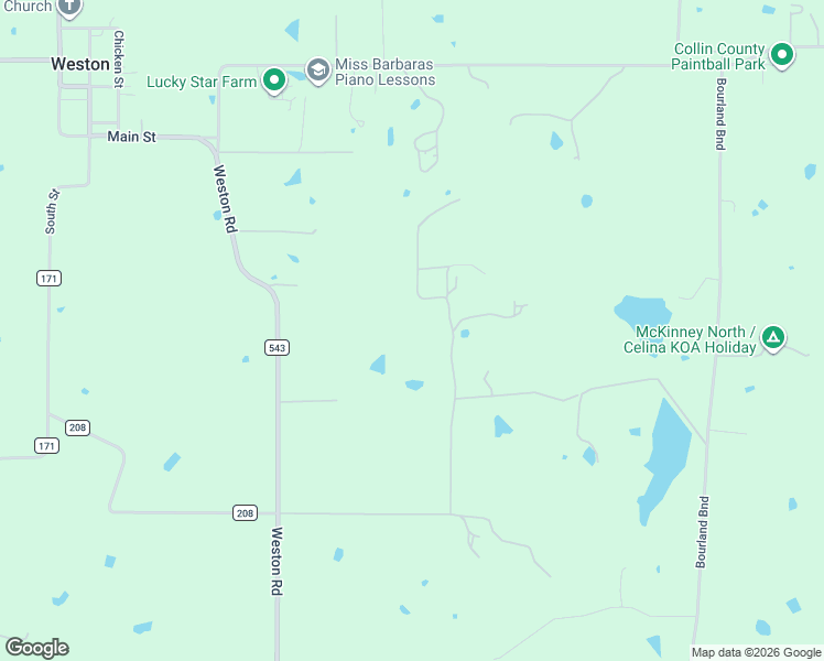 map of restaurants, bars, coffee shops, grocery stores, and more near 3288 Rigsby Lane in Celina