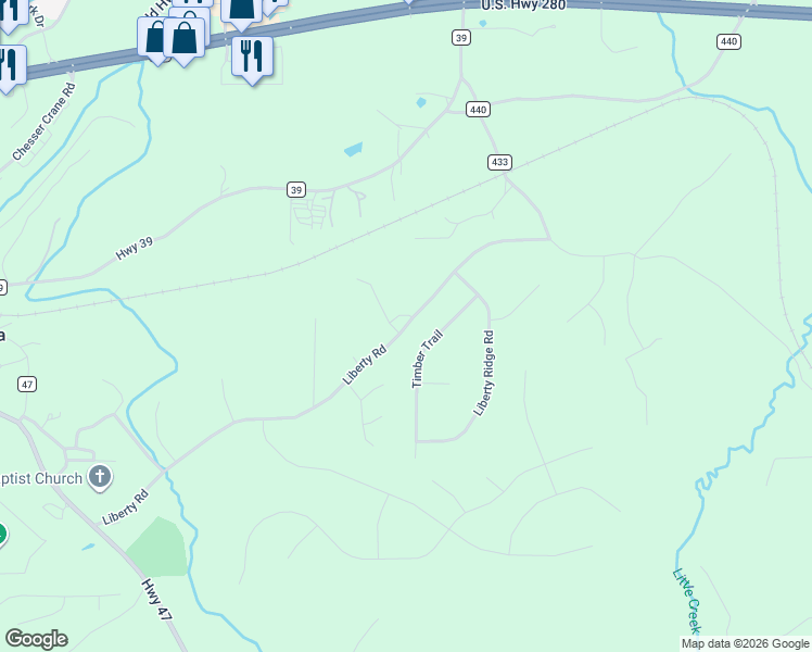 map of restaurants, bars, coffee shops, grocery stores, and more near 322 Creeknew Drive in Chelsea