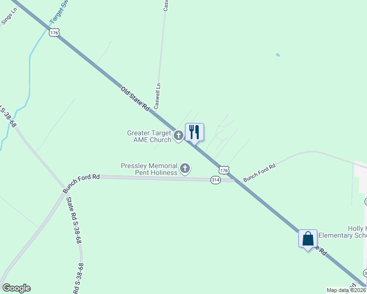 map of restaurants, bars, coffee shops, grocery stores, and more near 7256 Old State Road in Holly Hill