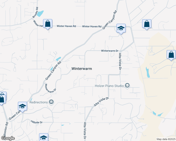 map of restaurants, bars, coffee shops, grocery stores, and more near 1761 Winterwarm Drive in Fallbrook