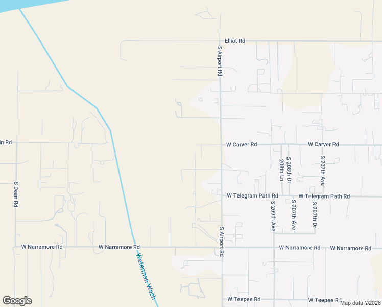 map of restaurants, bars, coffee shops, grocery stores, and more near 11616 South Airport Road in Buckeye