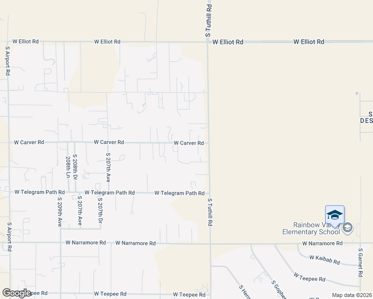 map of restaurants, bars, coffee shops, grocery stores, and more near 11611 South 204th Avenue in Buckeye