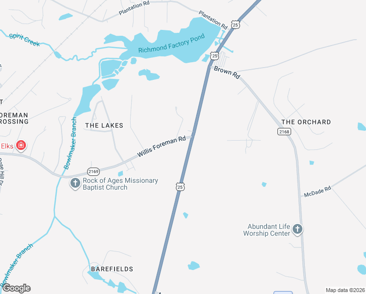 map of restaurants, bars, coffee shops, grocery stores, and more near 2200 Willis Foreman Road in Hephzibah