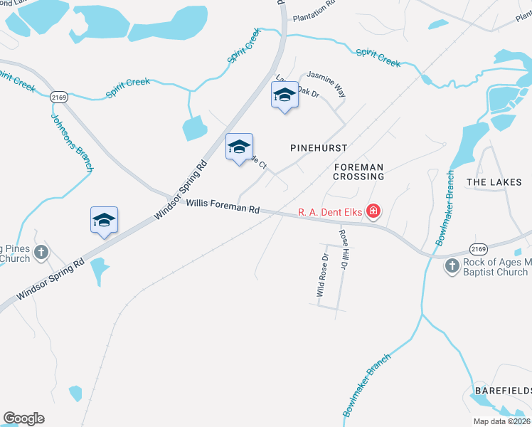map of restaurants, bars, coffee shops, grocery stores, and more near 2370 Willis Foreman Road in Hephzibah