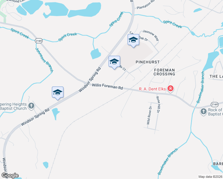 map of restaurants, bars, coffee shops, grocery stores, and more near 2370 Willis Foreman Road in Hephzibah