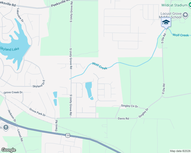 map of restaurants, bars, coffee shops, grocery stores, and more near 909 Tiburon Court in Locust Grove