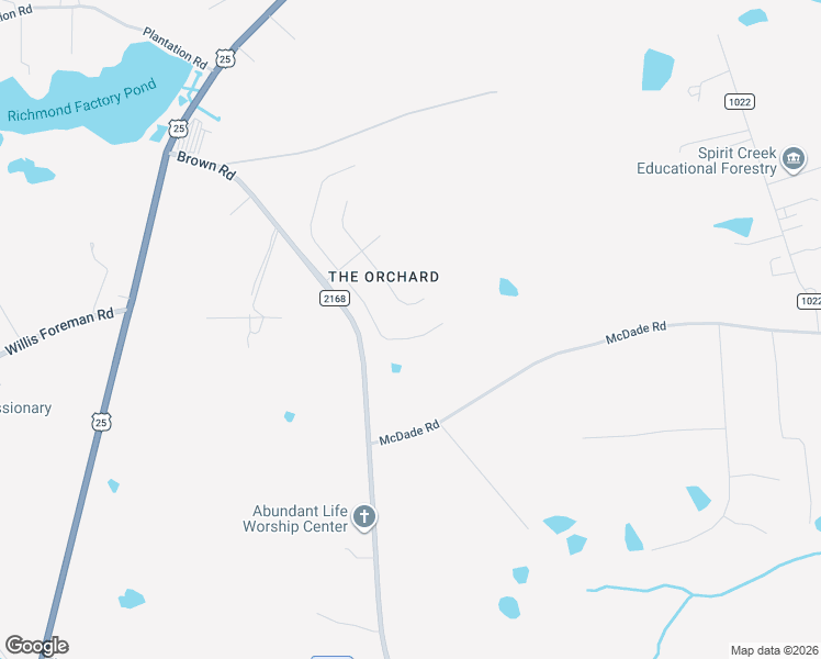 map of restaurants, bars, coffee shops, grocery stores, and more near 2236 Sunny Day Drive in Hephzibah