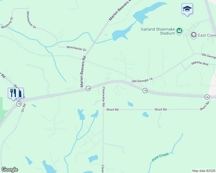 map of restaurants, bars, coffee shops, grocery stores, and more near 12 Clearwater Road in Sharpsburg