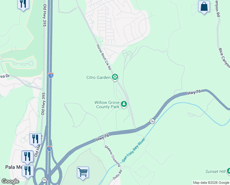 map of restaurants, bars, coffee shops, grocery stores, and more near in Pala Mesa