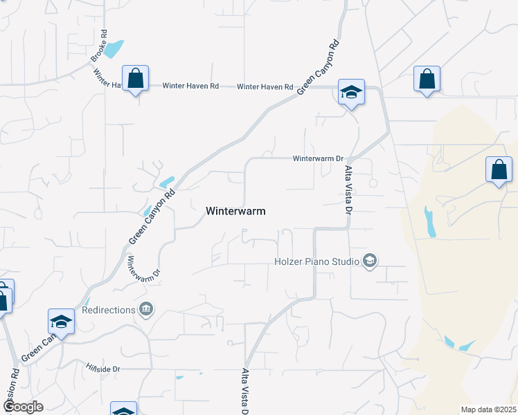 map of restaurants, bars, coffee shops, grocery stores, and more near 1761 Winterwarm Drive in Fallbrook