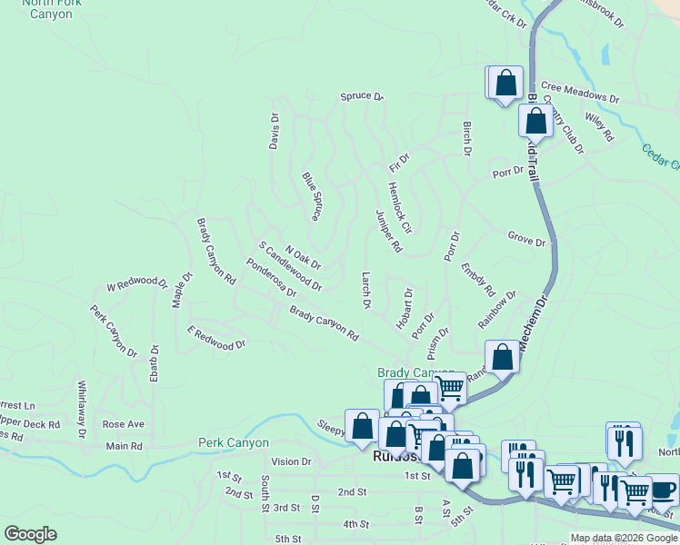 map of restaurants, bars, coffee shops, grocery stores, and more near 117 Deodar Drive in Ruidoso