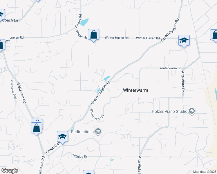 map of restaurants, bars, coffee shops, grocery stores, and more near 2830 Green Canyon Road in Fallbrook