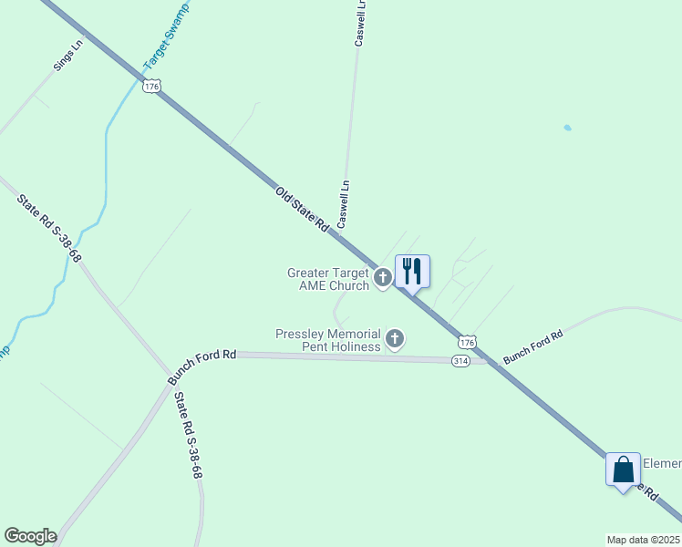 map of restaurants, bars, coffee shops, grocery stores, and more near 7216 Old State Road in Holly Hill