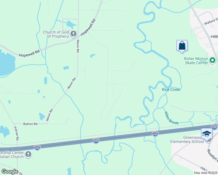 map of restaurants, bars, coffee shops, grocery stores, and more near 2164 Headrick Road in Bessemer