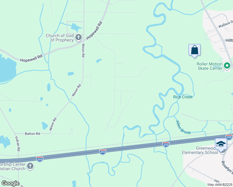 map of restaurants, bars, coffee shops, grocery stores, and more near 2164 Headrick Road in Bessemer