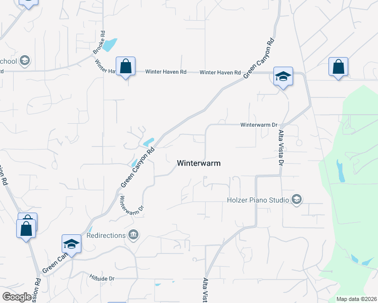 map of restaurants, bars, coffee shops, grocery stores, and more near 1704 Winterwarm Drive in Fallbrook