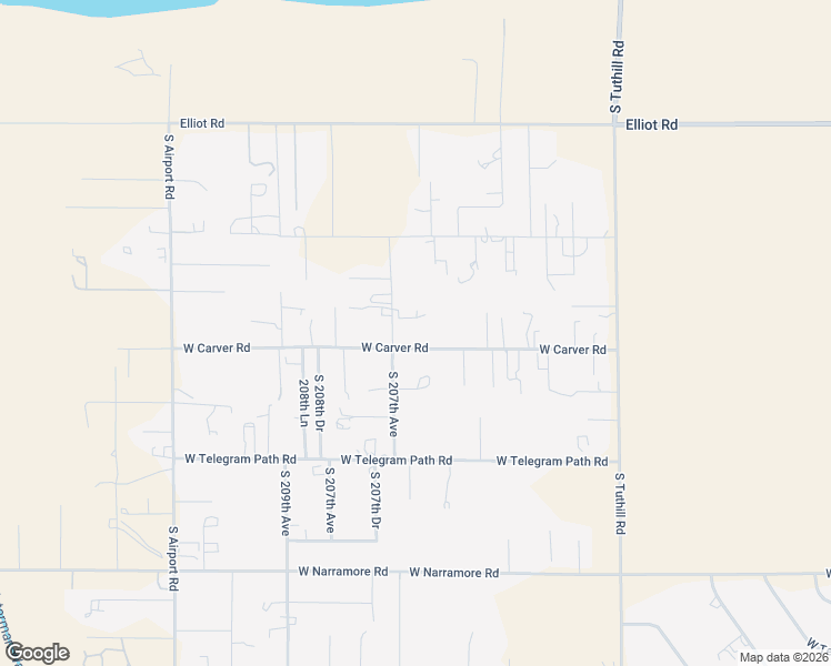 map of restaurants, bars, coffee shops, grocery stores, and more near 11415 South 207th Avenue in Buckeye