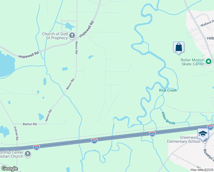 map of restaurants, bars, coffee shops, grocery stores, and more near 2164 Headrick Road in Bessemer