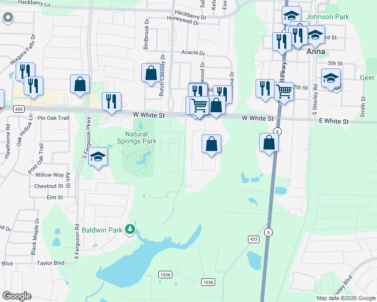 map of restaurants, bars, coffee shops, grocery stores, and more near 906 Bens Drive in Anna