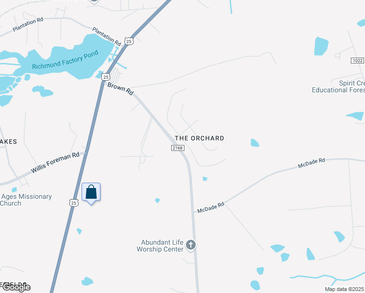 map of restaurants, bars, coffee shops, grocery stores, and more near 2206 Sunny Day Drive in Hephzibah