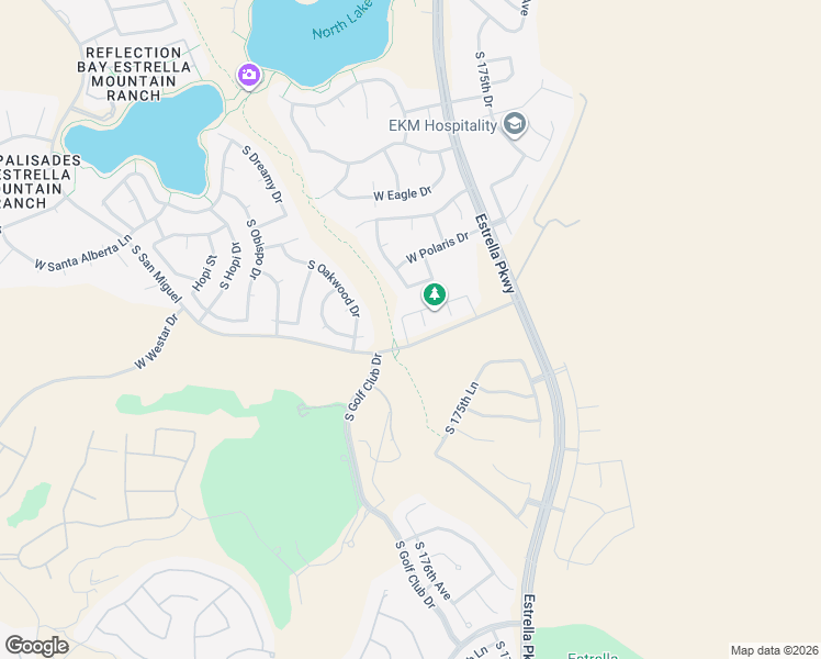 map of restaurants, bars, coffee shops, grocery stores, and more near 11479 South 176th Drive in Goodyear