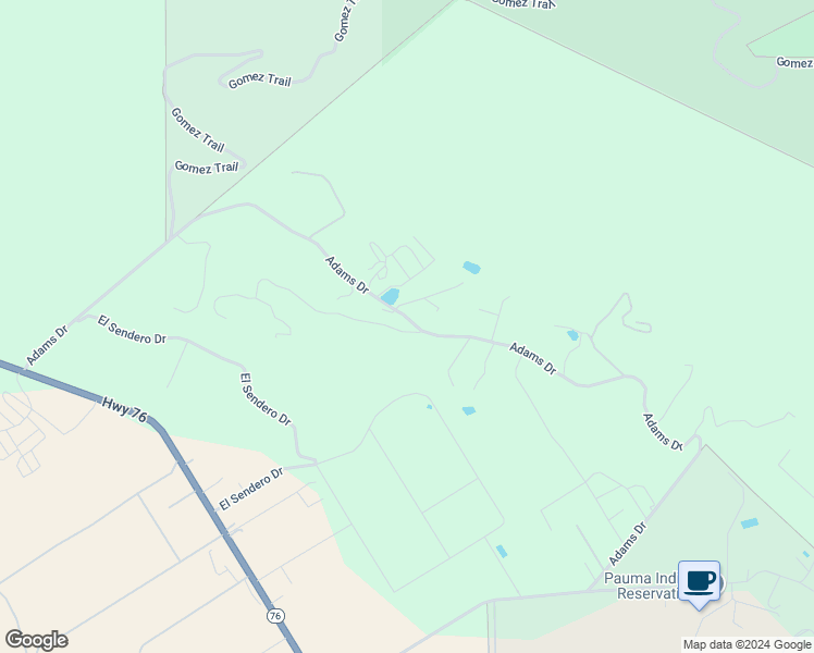 map of restaurants, bars, coffee shops, grocery stores, and more near 15470 Topa Road in Pauma Valley