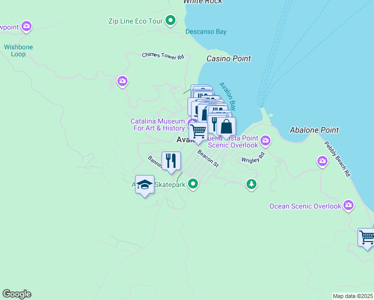 map of restaurants, bars, coffee shops, grocery stores, and more near 320 Metropole Avenue in Avalon