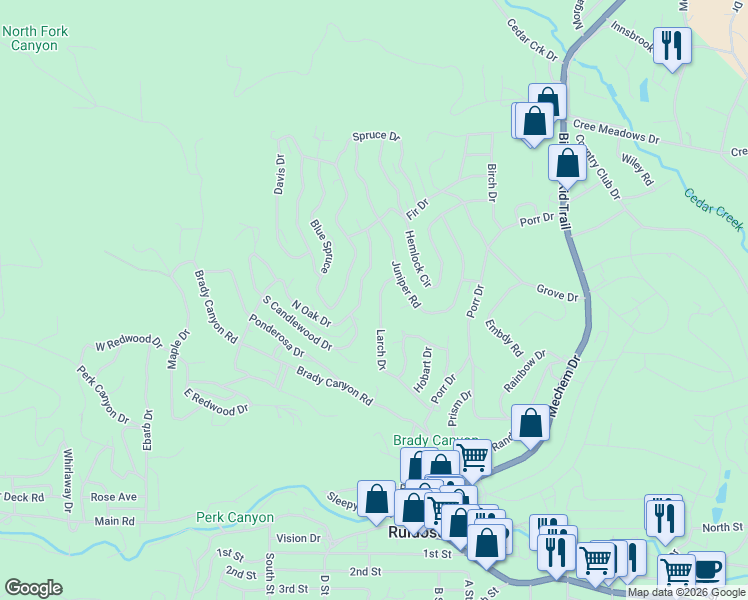 map of restaurants, bars, coffee shops, grocery stores, and more near 199 Kingwood Place in Ruidoso