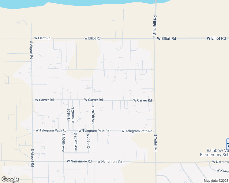 map of restaurants, bars, coffee shops, grocery stores, and more near 20526 West Carver Road in Buckeye