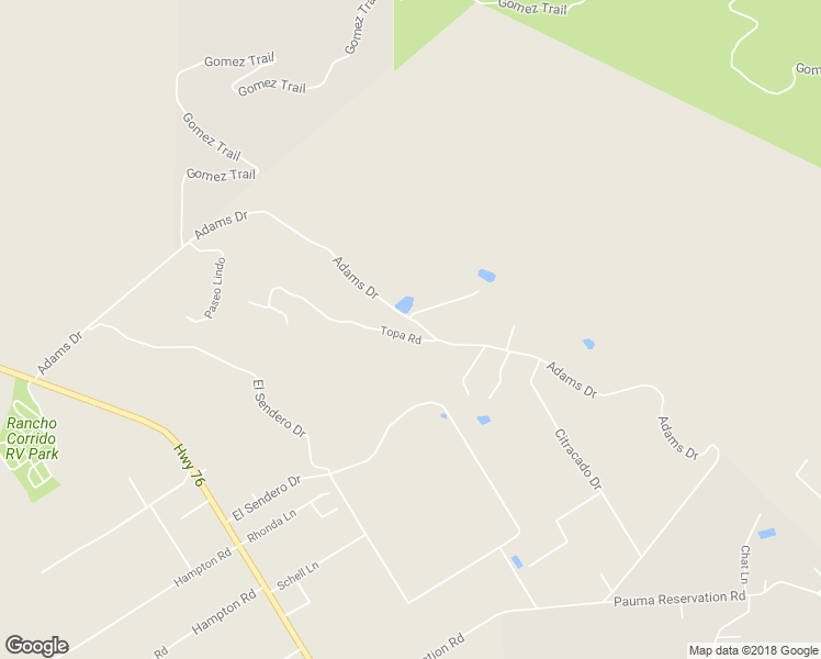 map of restaurants, bars, coffee shops, grocery stores, and more near 15470 Topa Road in Pauma Valley