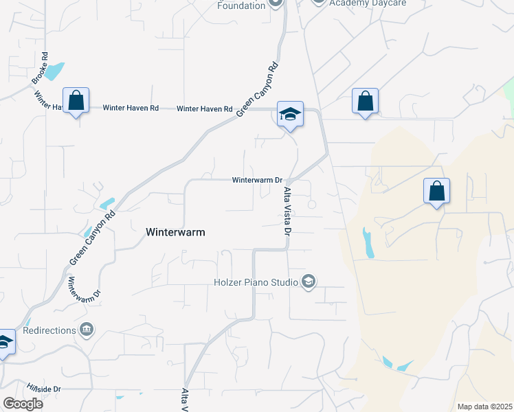 map of restaurants, bars, coffee shops, grocery stores, and more near 2029 Winterwarm Drive in Fallbrook