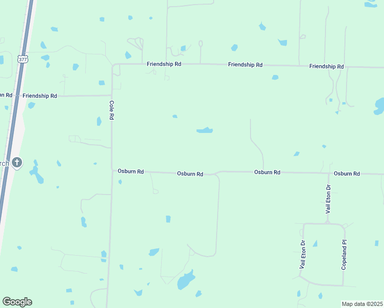 map of restaurants, bars, coffee shops, grocery stores, and more near 65603-67569 Osburn Road in Pilot Point