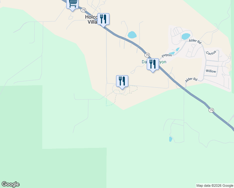 map of restaurants, bars, coffee shops, grocery stores, and more near 34680 California 79 in Warner Springs