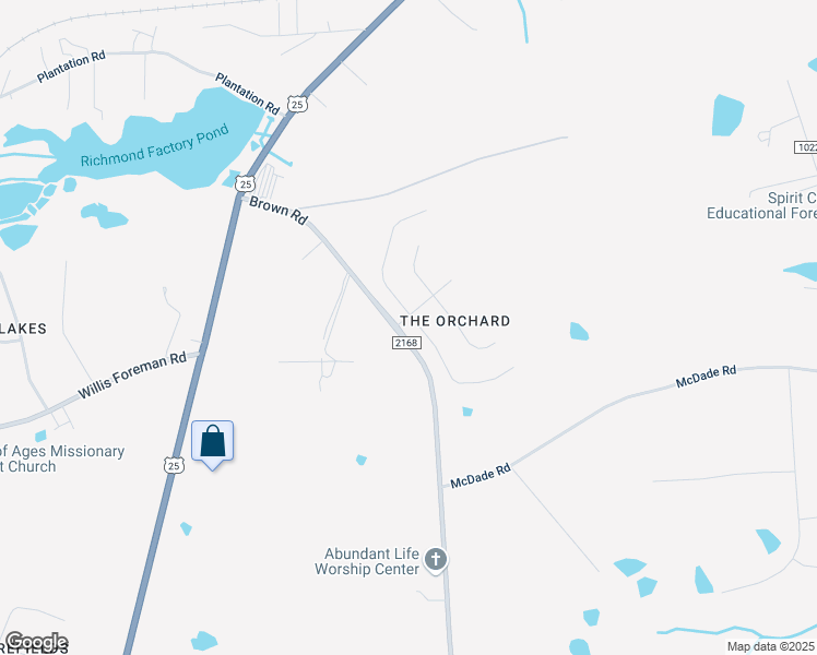 map of restaurants, bars, coffee shops, grocery stores, and more near 2206 Sunny Day Drive in Hephzibah