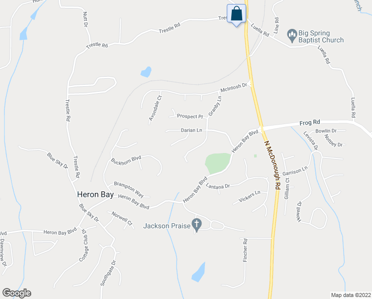 map of restaurants, bars, coffee shops, grocery stores, and more near 1536 Granby Lane in Locust Grove