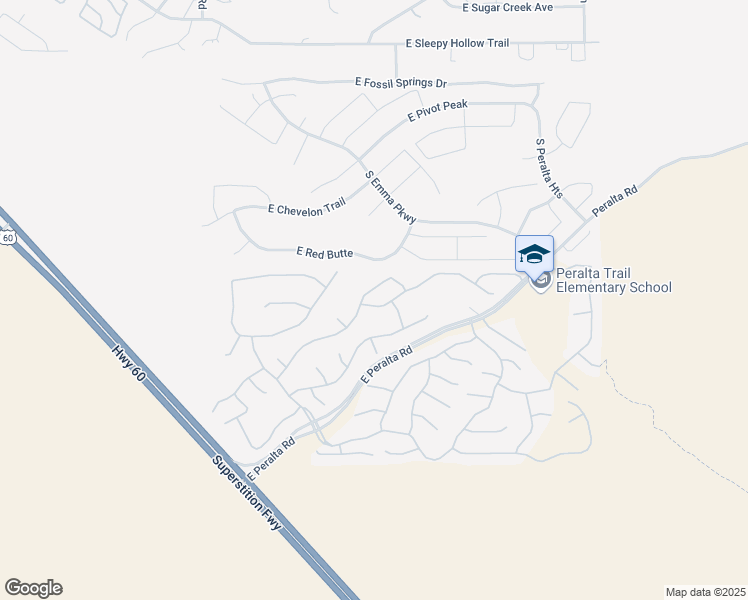 map of restaurants, bars, coffee shops, grocery stores, and more near 10311 East Second Water Trail in Gold Canyon