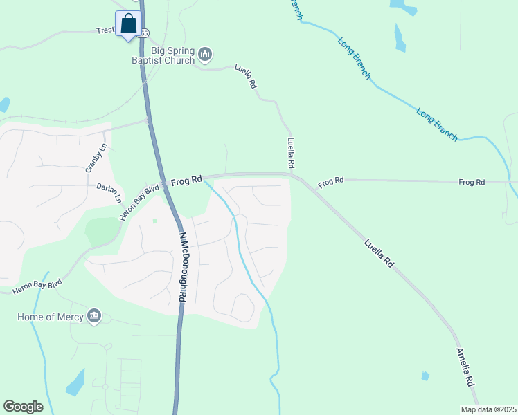 map of restaurants, bars, coffee shops, grocery stores, and more near 1220 Nottley Drive in Locust Grove