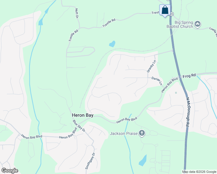 map of restaurants, bars, coffee shops, grocery stores, and more near 1132 Hargrove Court in Locust Grove