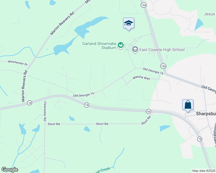 map of restaurants, bars, coffee shops, grocery stores, and more near 276 Old Georgia 16 in Sharpsburg