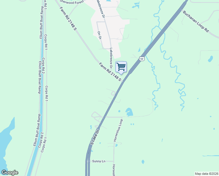 map of restaurants, bars, coffee shops, grocery stores, and more near 62 Private Road 59003 in Texarkana