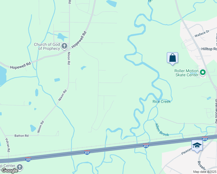 map of restaurants, bars, coffee shops, grocery stores, and more near 3057 Pack Rd SE in Bessemer