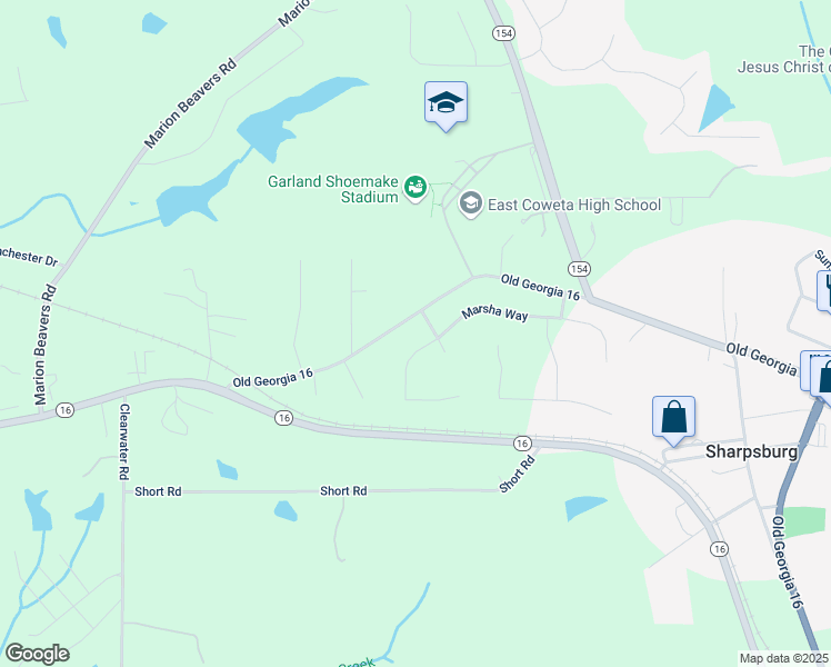 map of restaurants, bars, coffee shops, grocery stores, and more near 269 Marsha Way in Sharpsburg