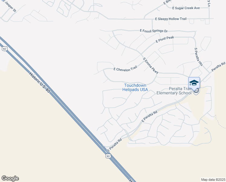 map of restaurants, bars, coffee shops, grocery stores, and more near 9911 East Prospector Drive in Gold Canyon