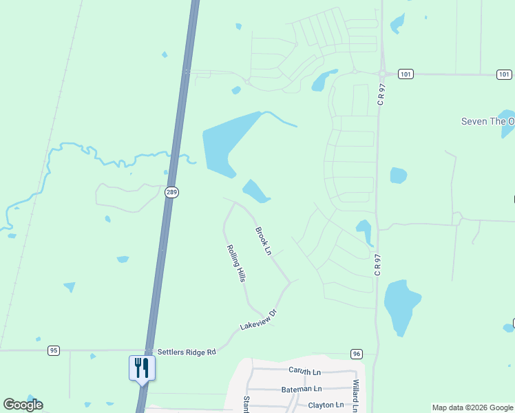 map of restaurants, bars, coffee shops, grocery stores, and more near 1541 Brook Lane in Celina