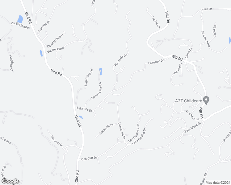 map of restaurants, bars, coffee shops, grocery stores, and more near 3649 Laketree Drive in Fallbrook